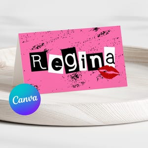 Plantilla de Canva editable con nombre de mesa de Galentines, personalizable, para quemar libros, letreros, etiquetas, tarjetas, recuerdos de fiesta de cumpleaños, imprimibles, MS2