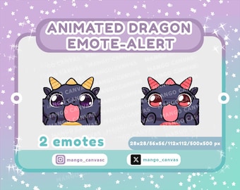 Animated Black Dragon Emote-Alert / Lick Emote-Alert