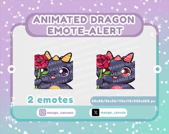Animated Black Dragon Emote-Alert / Rose Emote-Alert