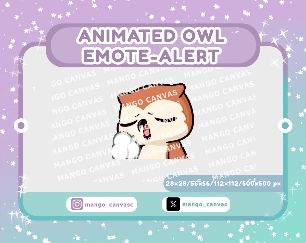 Animated Owl Emote-Alert / Sigh Emote-Alert