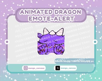 Animated Purple Dragon Emote-Alert / Period Emote-Alert