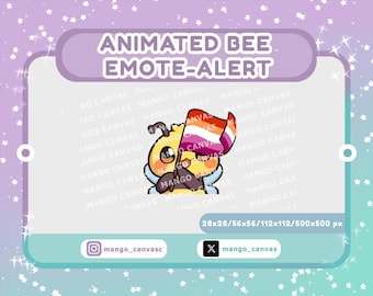 Animated Bee Emote-Alert / Lesbian Pride Flag Emote-Alert