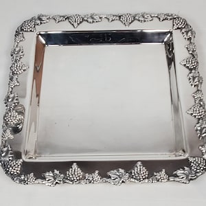 Rogers Silver Plated Square Platter, Hochzeiten, besondere Anlässe, Tischdekoration, Norman Old English Reproduction, schwer bei 1,6 kg