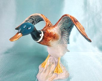 Vintage Beswick Mallard Duck Figurine – 6" – Made in England – c.1939-64