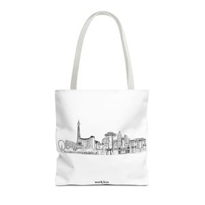 Bolso de mano con diseño de líneas de Las Vegas: bolso de hombro de viaje con ilustración de paisaje urbano, regalo de recuerdo de Nevada, bolso de vacaciones de casino, USA Wanderlust