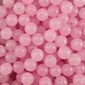 Glasperlen 12mm 20/40/60 runde Schmuckperlen Schmuckzubehör Armband Halskette DIY Perlen zum Fädeln Farbe: rosa glänzend