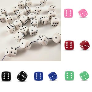 Würfel Acrylperlen 8mm 30/50 Schmuckperlen Schmuckzubehör Schmuckgestaltung DIY zum Fädeln Spieleabend Gambler