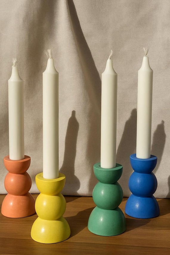 Kerzenständer handmade| Bunte Deko| Kerzenhalter | Deko für Kerzen | Keramik Deko | Pastellfarben Deko | Dekoration | Kerzenleuchter| Scandi