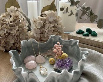 Schale| Aufbewahrung| Bowl| Schmuckaufbewahrung| Schüssel| Schale aus Keramikgießpulver| Keraflott| Dekoration| Keramikschale| laludekor