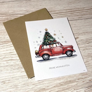 GRUSSKARTEN ‚WEIHNACHTEN‘ ~ Frohe Weihnachten ~ mit Kraftpapier-Umschlag ~ ideal für Weihnachtsgrüße