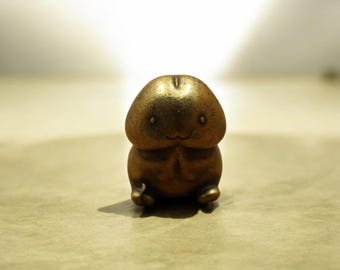 Brass Cartoon Mushroom Head Keychain Pendant - Cute Small Doll Bag Charm, Car Key Holder, Unique Gift for Mushroom Lovers