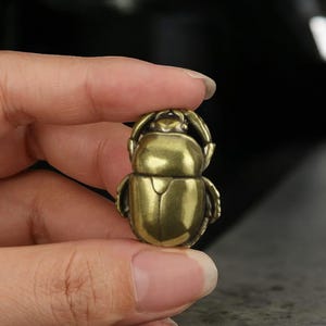 brass Realistic Mini Insect Tea Pet Sculpture, Pure Copper Creative Beetle Animal Ornament, Unique Nature-Inspired Home Decor Gift
