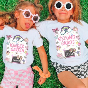 Preppy terug naar school shirt, aangepaste kindernaam terug naar school shirt, peuter eerste schooldag T-shirt, kleuterschool shirt, terug naar school cadeau