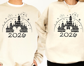 Disney Familien Reise 2026 Sweatshirt, Benutzerdefinierte Disney Familienurlaub, Disney Familie Passende Reise Pullover, Disneyland Reise 2026