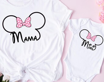 Camiseta Disney Mini Mama, Disney Dad, Disney Mom, camisetas personalizadas Disney, camisetas Disney con texto personalizado, camisetas Disney Family Matching