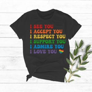 I See You I Accept You I Love You shirt, it not pie shirt, LGBT Rainbow, Transgender Rainbow, Pride,Love is Love Rainbow Tee, Black Rainbow