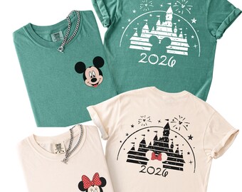 Comfort Colors® Disney 2026 Shirt, Family Disney Trip Shirts,Mickey Minnie Vacation Shirt,Disneyworld Outfit,Custom Disneyland Travel Tshirt