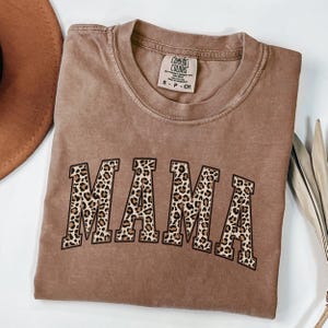 Comfort Colors®Leopard Mama Shirt, Mothers Day Gift, Mom Shirt, Retro Mama Shirt, Gift For Mom, Mama Shirt, Leopard Mama T-Shirt,Mama tshirt