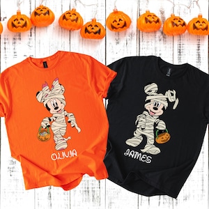 Custom Disney Halloween Family Matching Shirt, Disneyland Shirt, Spooky Season Shirt, Halloween Party Shirt, Mickey and Minnie Shirt for Him