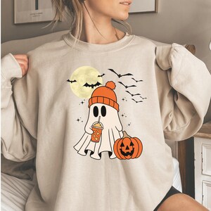 Halloween Ghost Sweatshirt, Cute Ghost Sweatshirt, Womens Halloween Sweater, Cute Fall Shirt, Spooky Season Hoodie, Gift For Halloween