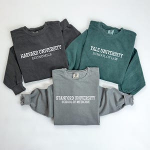 Comfort Colors® Custom College Sweatshirt,Custom University T- Shirt,Custom Design University Shirt,Personalized College Program Long Sleeve