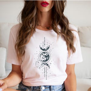 Mystic Moon And Sun Shirt, Mystical Moon Phase Shirt, Moon Phase T-Shirt, Boho Vintage Moon Shirt, Celestial Moon Shirt, Spiritual T-Shirt
