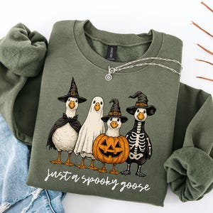 Halloween Goose Sweatshirt, Just a Spooky Goose Sweatshirt, Funny Silly Goose Halloween Sweatshirt, Halloween Girls Sweatshirt,Spooky Season