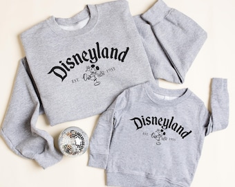 Vintage Disneyland Est 1955 T-Sweatshirt, Disney Trip Sweater, Disneyland Family Hoodie, Disneyland Sweater, Disney Vacation Sweatshirt