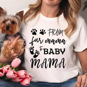 From Fur Mama To Baby Mama Sweatshirt Pregnant Sweatshirt Gift for Expecting Mom New Mom Sweater Pregnancy Reveal Shirt Baby Announcement