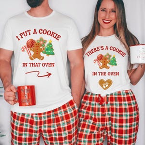 Couples Christmas Pregnancy Announcement Shirt, Christmas Pregnancy Reveal Sweatshirt, Couples Christmas Pajamas,Maternity Christmas Sweater