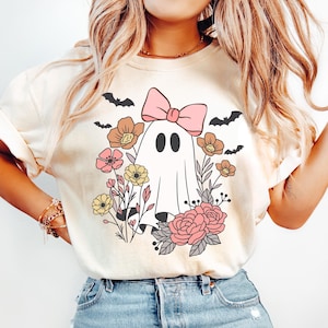 Halloween Ghost Comfort Colors Shirt, Cute Ghost Shirt, Womens Halloween Shirt, Cute Fall Shirt, Spooky Season Shirt, Gift For Halloween