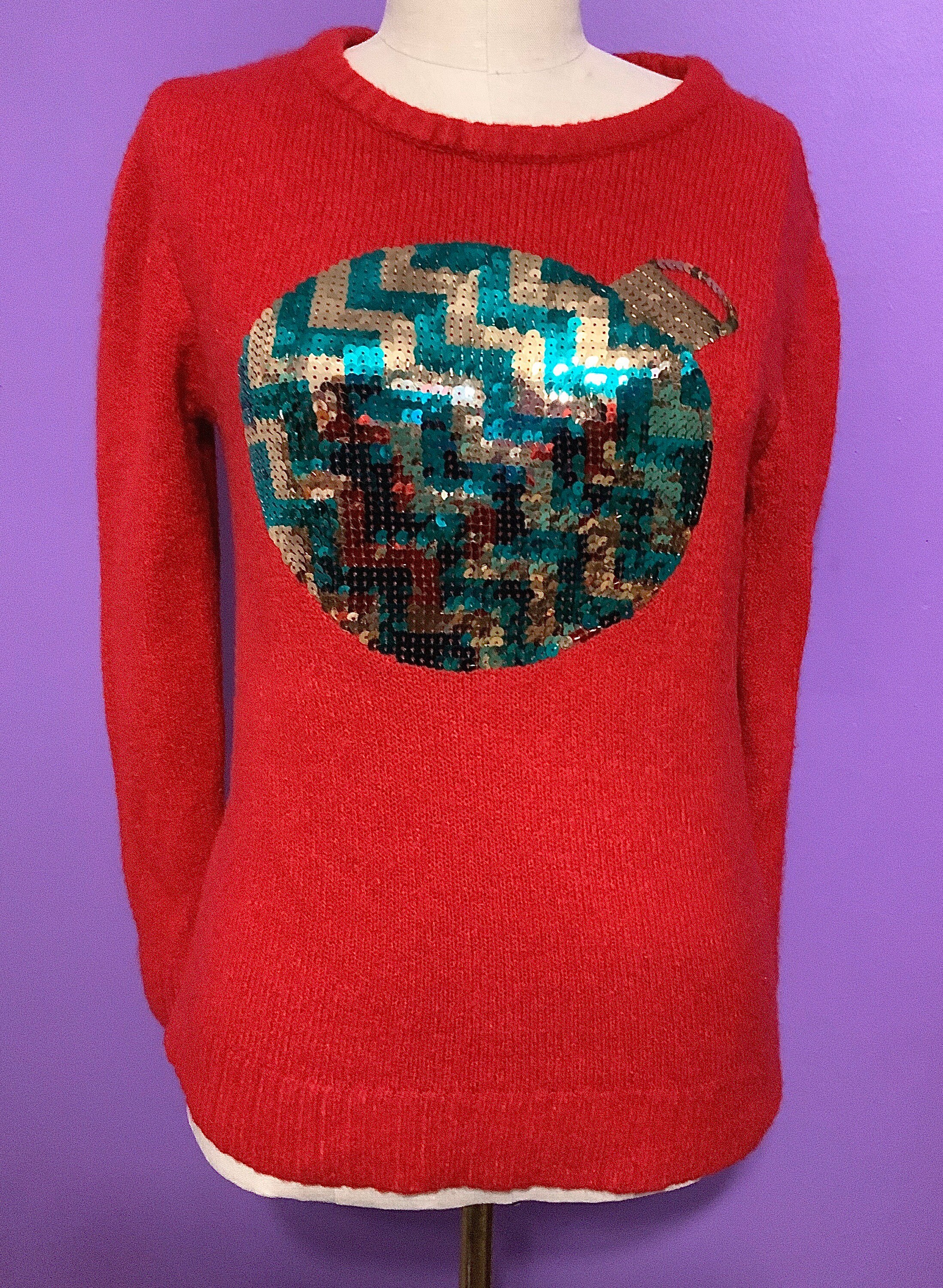 poinsettia christmas sweater