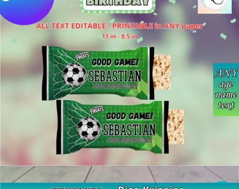 Voetbalverjaardag - Rice Krispies Treats-sjabloon, zelf bewerken in CANVA