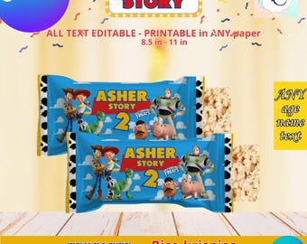 Party Labels - Toy Story - Rice Krispies Treats Template, EDIT Yourself in CANVA