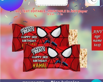 Spiderman - Rice Krispies Treats-sjabloon, BEWERK jezelf in CANVA