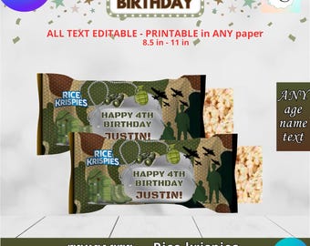 Soldatenverjaardag - Rice Krispies Treats-sjabloon, zelf bewerken in CANVA