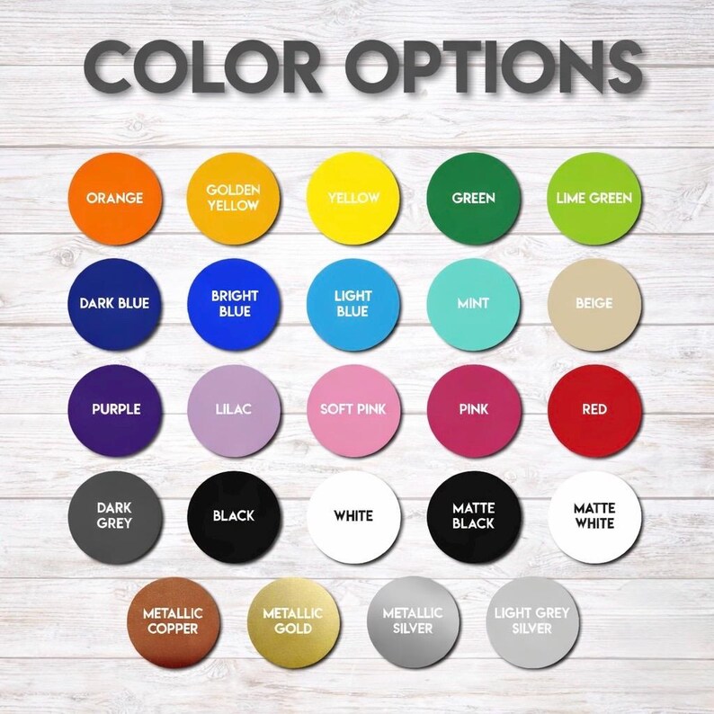 Font Color Options Custom Decals - Choose Your Font, Color, Size - Custom Vinyl Text ...