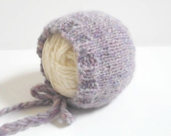 Purple Haze Newborn Bonnet/Knit Bonnet/Newborn Baby Bonnet//New Baby Bonnet/Newborn Photo Prop/Knit Newborn Bonnet/Newborn Knits