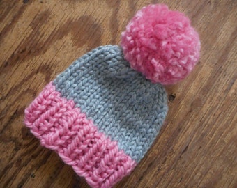 Newborn Hat/Knit Baby Hat//Hand Knit Baby Hat// Hand Knitted Baby Hat//Chunky Knit Baby Hat/Infant Beanie/Baby Beanie