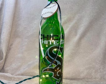 Botella de vino iluminada de los Chicago White Sox
