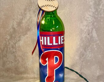 Botellas de vino iluminadas de los Philadelphia Phillies