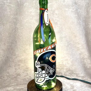 Chicago Bears Lighted Wine Bottles