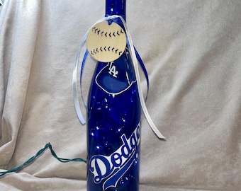 Botella de vino iluminada de los Dodgers de Los Ángeles