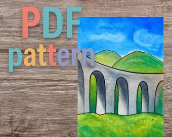 Hand-drawn Art Cross Stitch Pattern – Modern Embroidery Design (PDF)