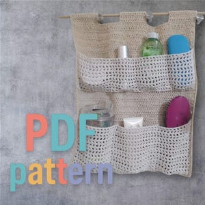 PDFかぎ針編みパターン – ポケット付き壁掛けオーガナイザー *低縫製*