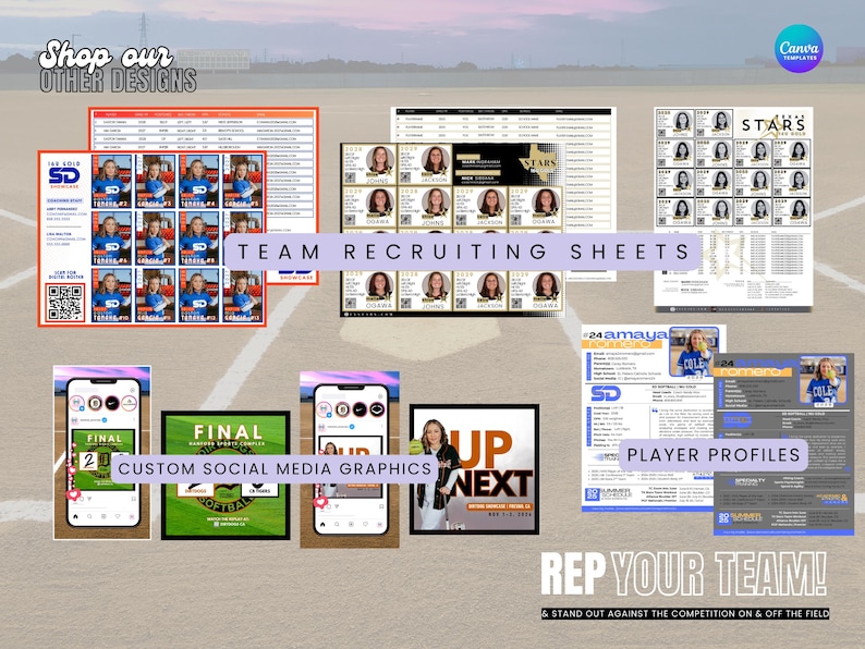 Customizable Team Sports Roster Template | College Recruiting, Baseball ...