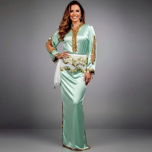 Belly Dance Costume Set: Saidi Dress with Coins Belt