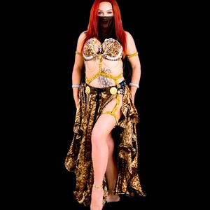 Made to order belly dance costume , crystals leopard print bra belt skirt belly dance,professional belly dance costume, performance costume