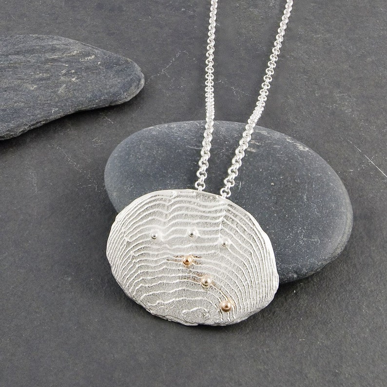 Ocean Bubbles Sterling Silver Pendant With 14K Yellow Gold Accents, One