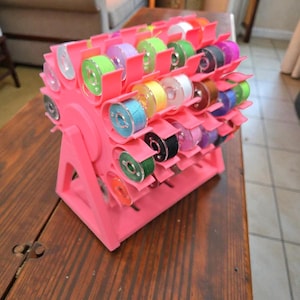 Rotating Bobbin Thread Organizer: Dial-O-Bobbin Sewing Storage NEW IKEA Skadis or Desktop. Holds 60 Bobbins.